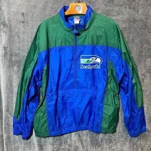 Vintage Seattle Seahawks Jacket Mens XL Colorblock Apex One Nylon Packable NFL